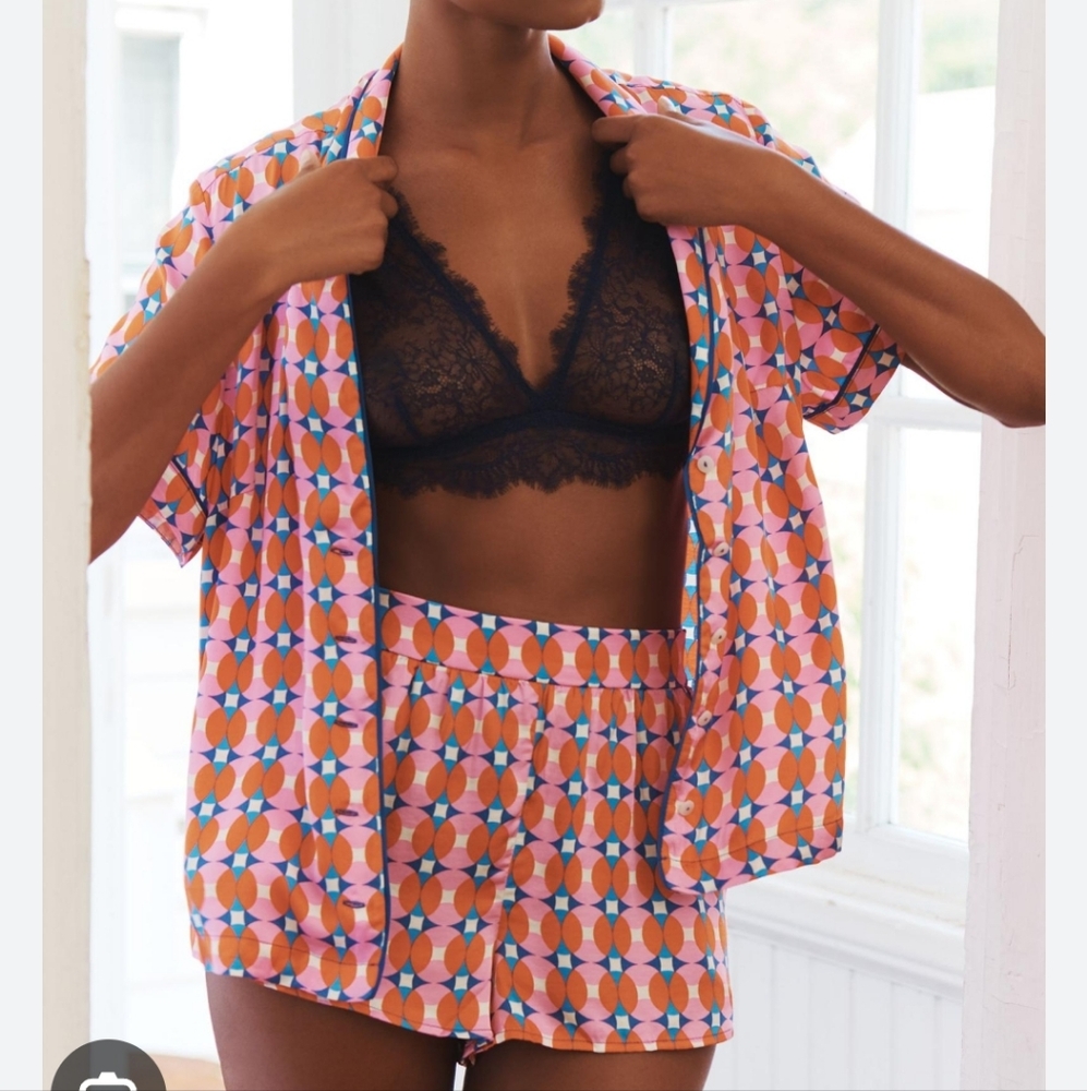 Anthropologie Silky Pajama Short Set
